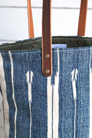 Antique Indigo Dyed Cotton Tote Bag