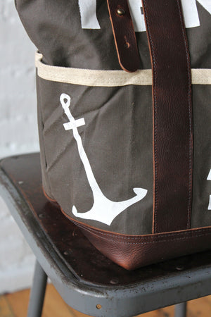 1940's era Waxed Canvas Promo Apron Weekend Bag