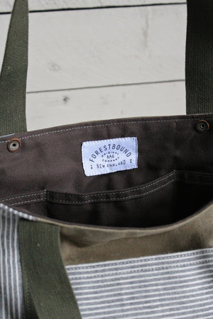 1950's era Striped Canvas Carryall