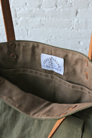 WWII era Military Canvas Pocket Tote Bag