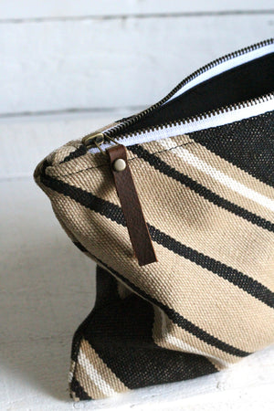 Deadstock Woven Striped Cotton Utility Pouch