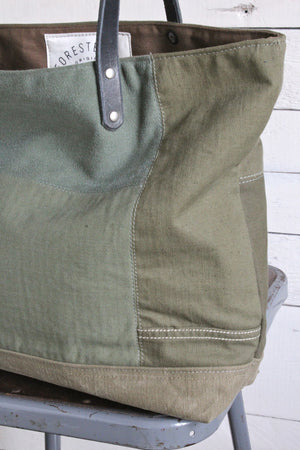 WWII era Pieced Military Canvas Tote Bag