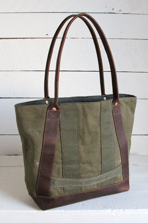 WWII era Canvas and Leather Carryall