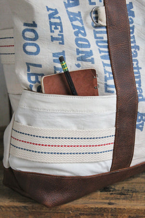 Extra Large 1950's era Salt Bag Carryall
