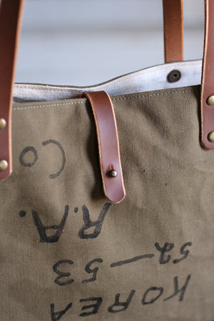 1950's era Military Canvas Tote Bag