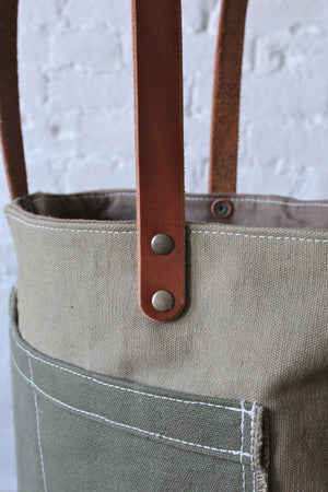 WWII era Military Canvas Pocket Tote Bag