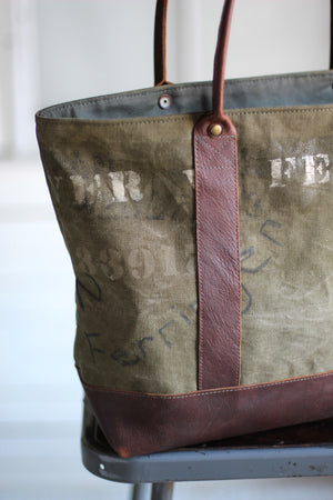 WWII era Canvas and Leather Carryall