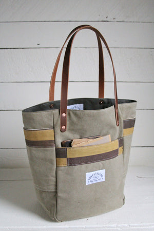 1940's era Canvas Pocket Tote Bag