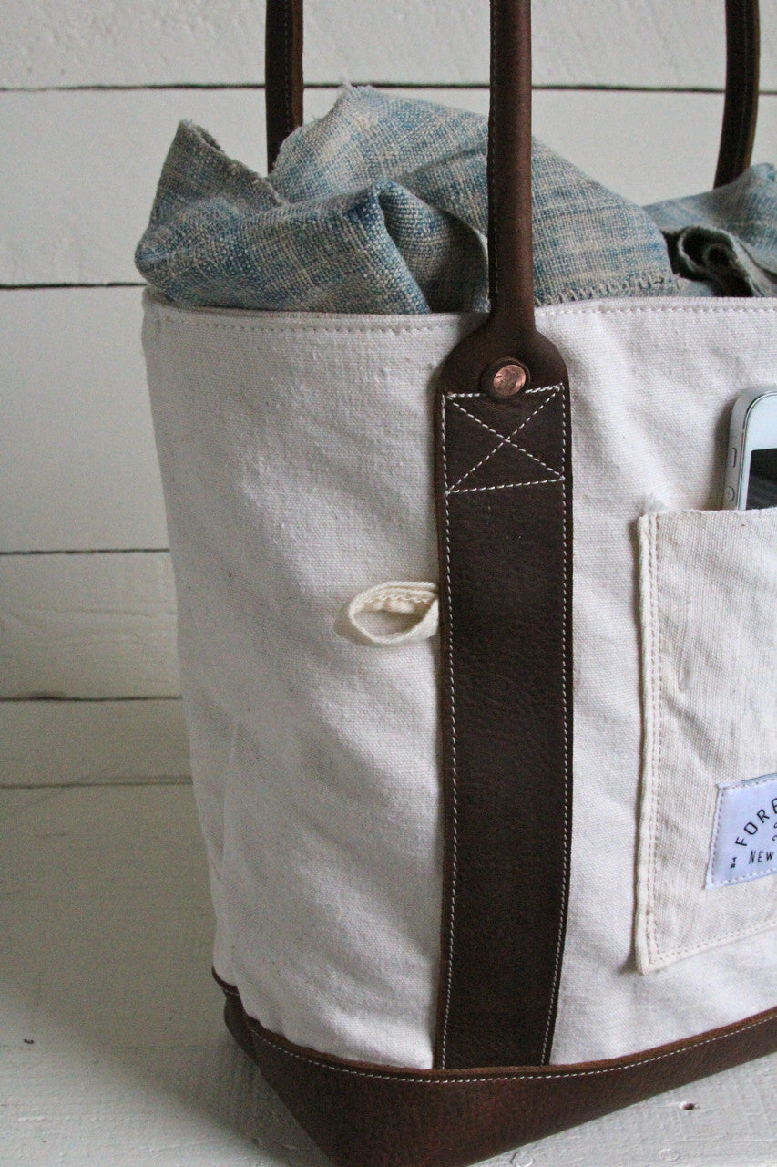 1950's era Canvas and Leather Carryall