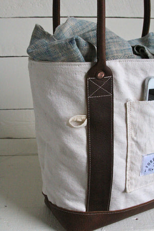 1950's era Canvas and Leather Carryall
