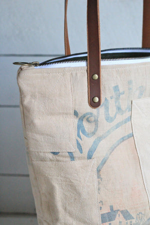 The Rambler Tote / 1940's era Patched Farm Feedsack