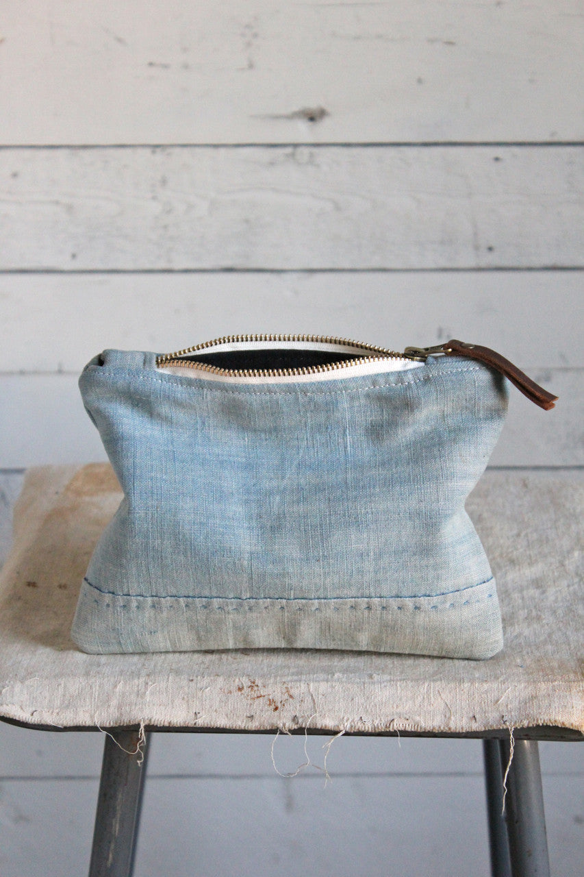 Early 1900's Japanese Indigo Dyed Cotton Utility Pouch
