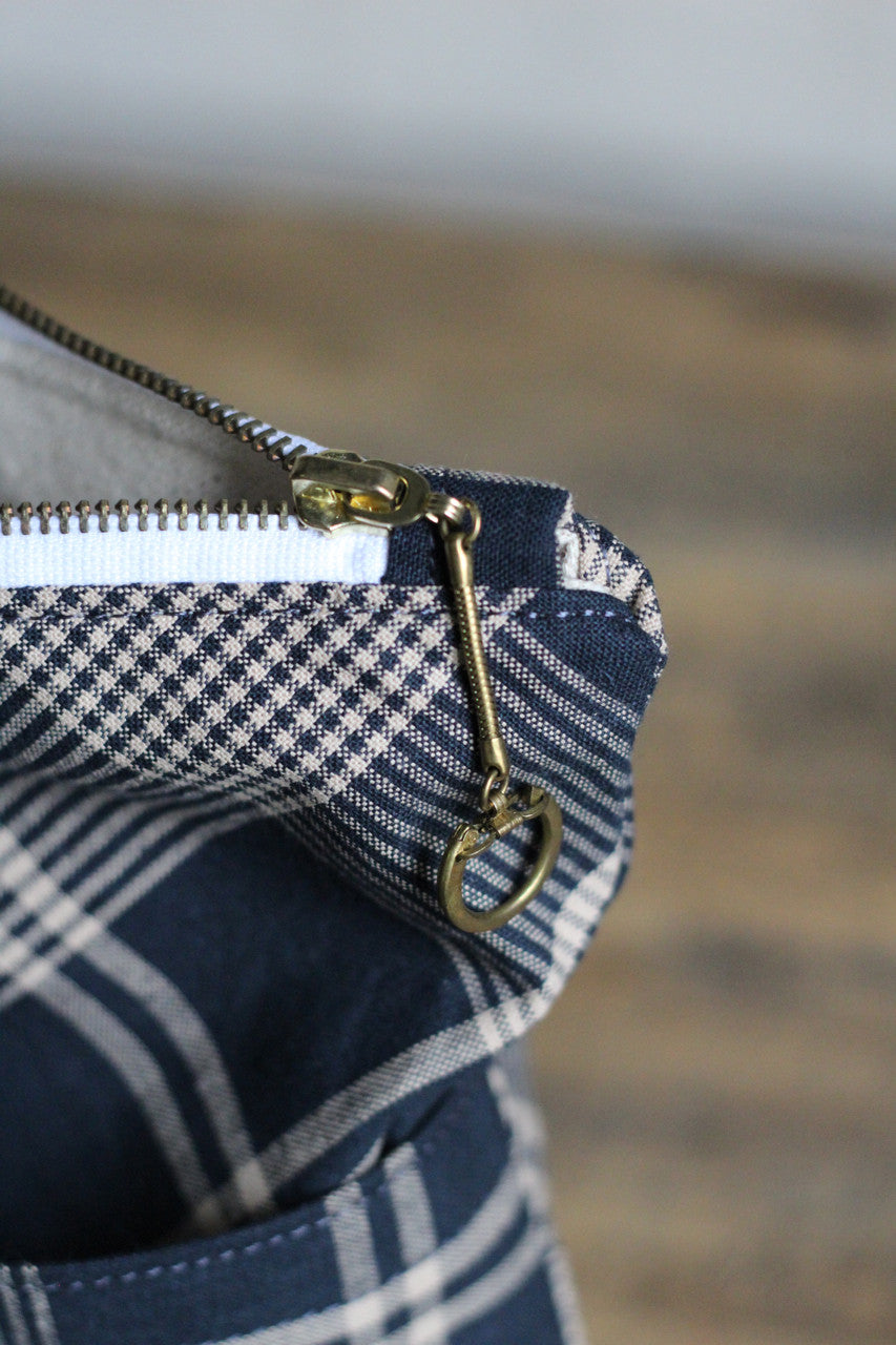 Deadstock Blue Plaid Pocket Utility Pouch