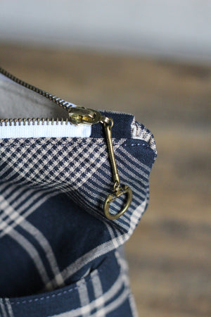 Deadstock Blue Plaid Pocket Utility Pouch