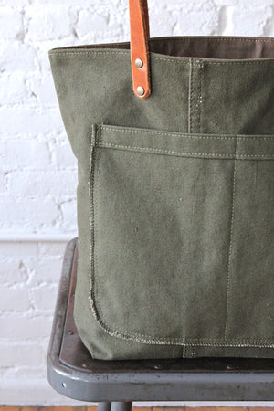 WWII era Military Canvas Pocket Tote Bag