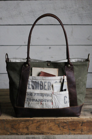 WWII era Canvas & Lumber Apron Weekend Bag