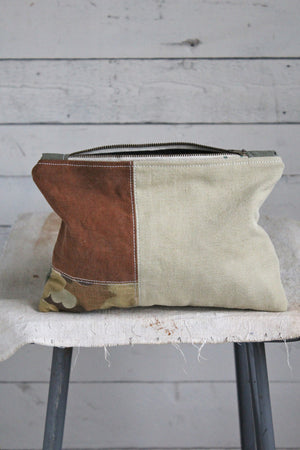 WWII era Pieced Canvas Utility Pouch