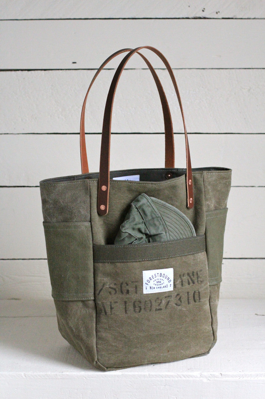 WWII era Canvas Pocket Tote