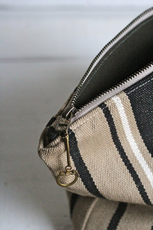 Dead Stock Woven Striped Cotton Utility Pouch