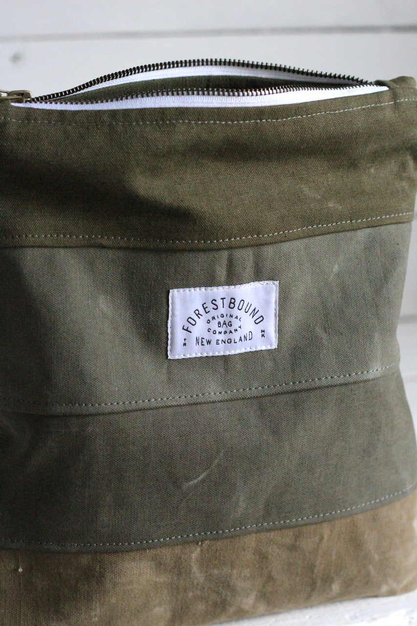 WWII era Striped Canvas Utility Pouch
