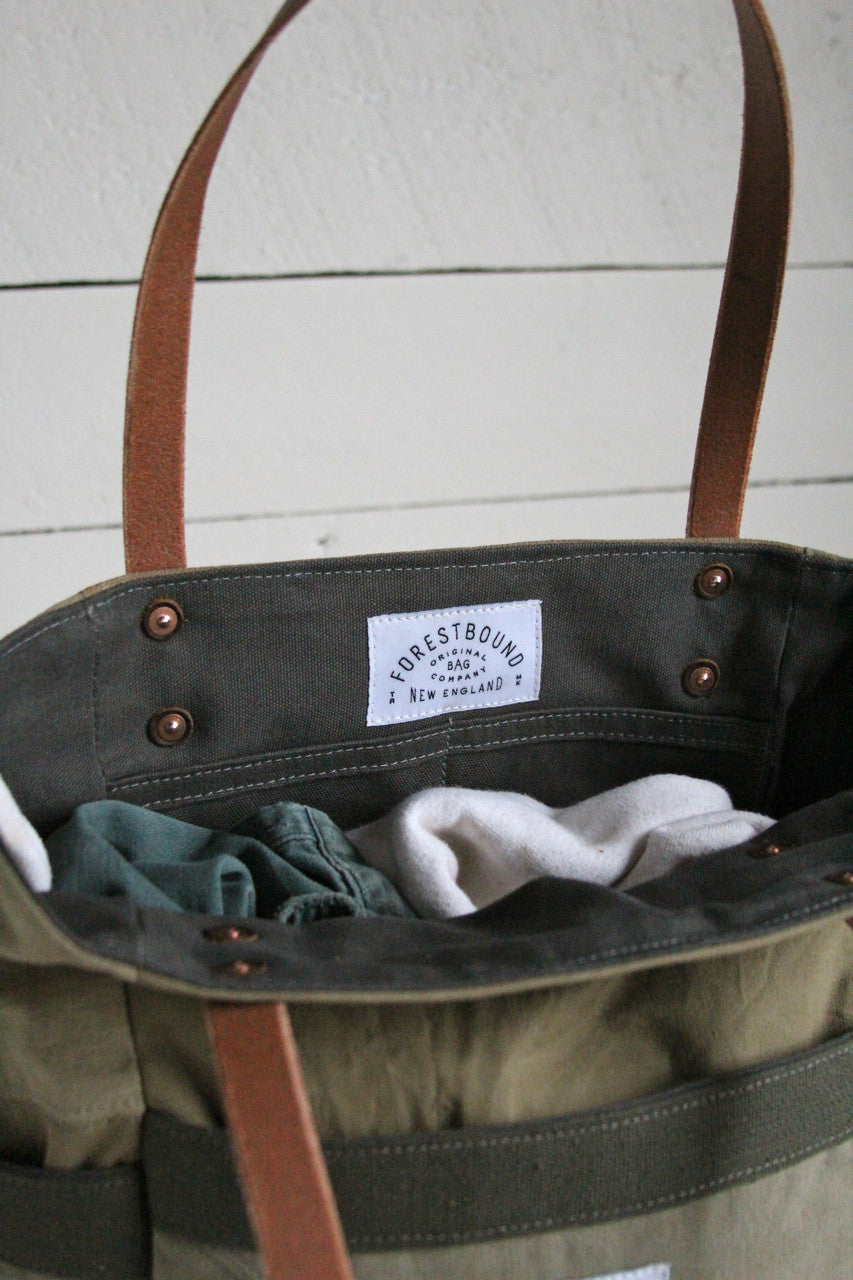 WWII era Canvas Pocket Tote Bag