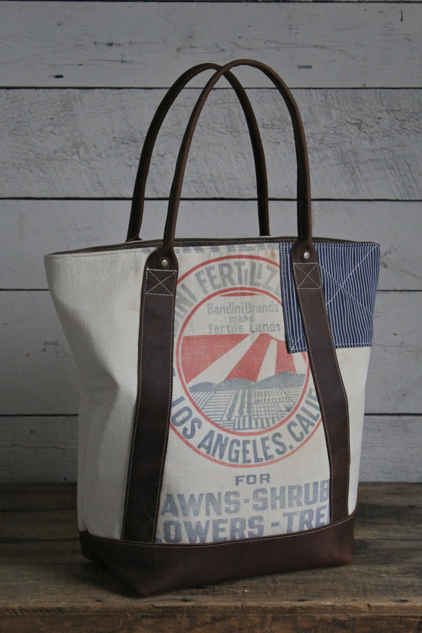 1950's era Patched Feed Sack Carryall