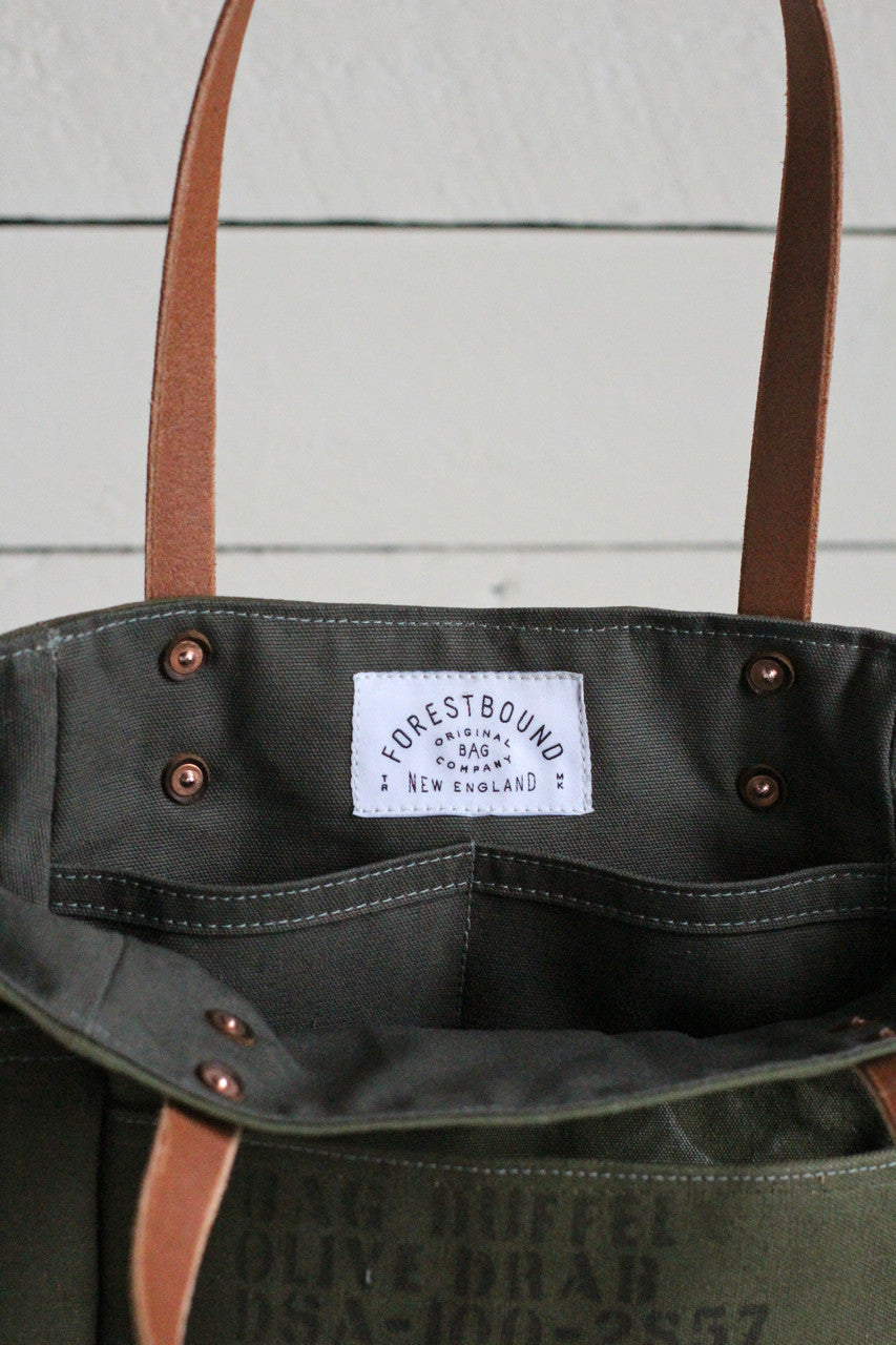 WWII era Canvas Pocket Tote Bag