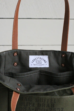 WWII era Canvas Pocket Tote Bag