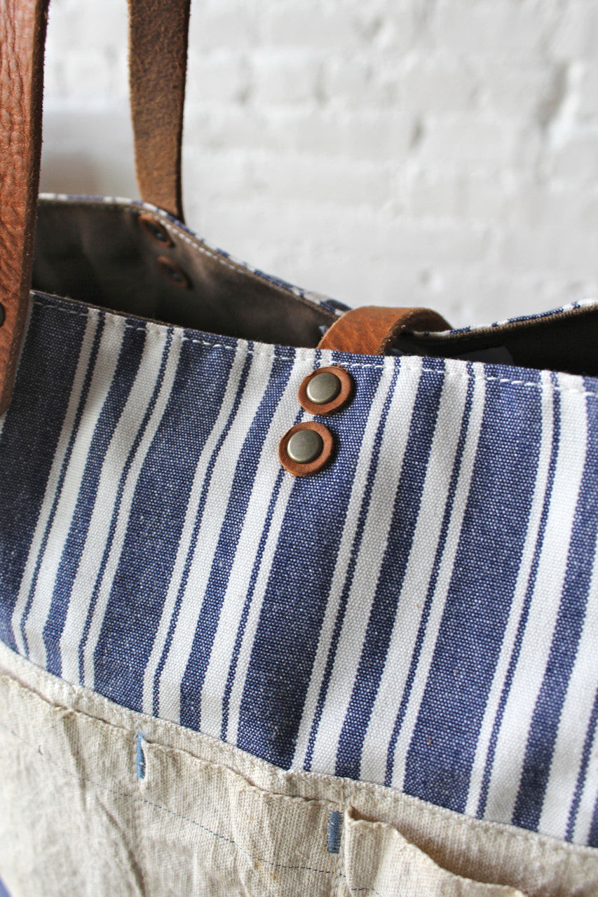 Liberty Stripe Cotton & Work Apron Tote Bag