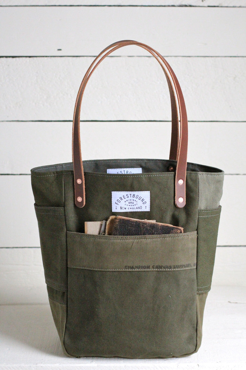 WWII era Canvas Pocket Tote Bag