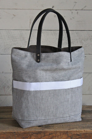 1950's era Striped Cotton Tote Bag