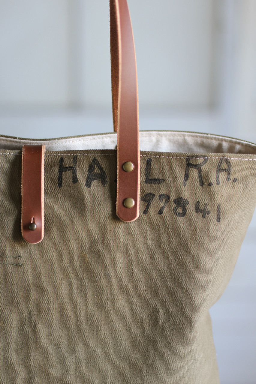 1950's era Military Canvas Tote Bag