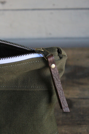 WWII era Striped Canvas Utility Pouch