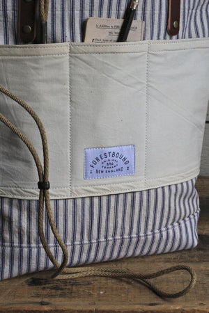 1950's era Ticking Fabric and Work Apron Tote Bag