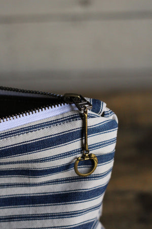1950's era Ticking Fabric Utility Pouch