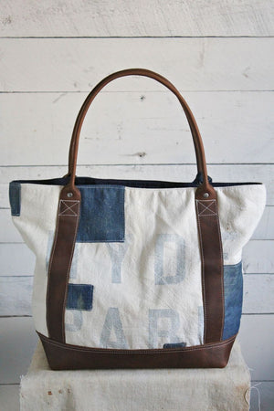 1940's era Canvas and Denim Carryall
