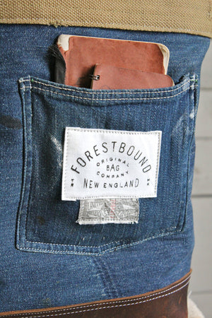1930's era Denim & Tiger Head Carryall