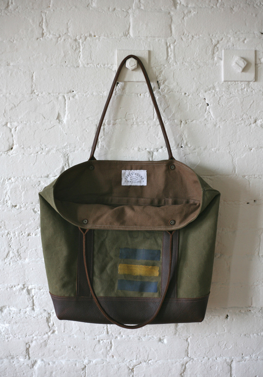 WWII era Canvas & Leather Carryall