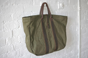 WWII era Canvas & Leather Carryall - SOLD