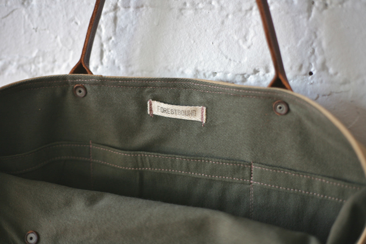 WWII era Canvas & Leather Carryall