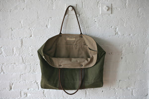 WWII era Canvas & Leather Carryall - SOLD