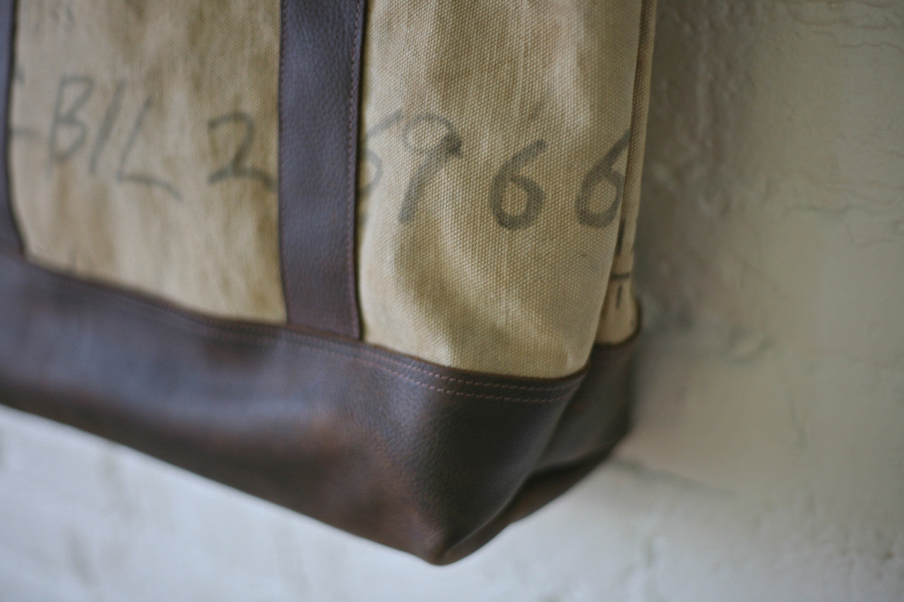 WWII era Canvas & Leather Carryall