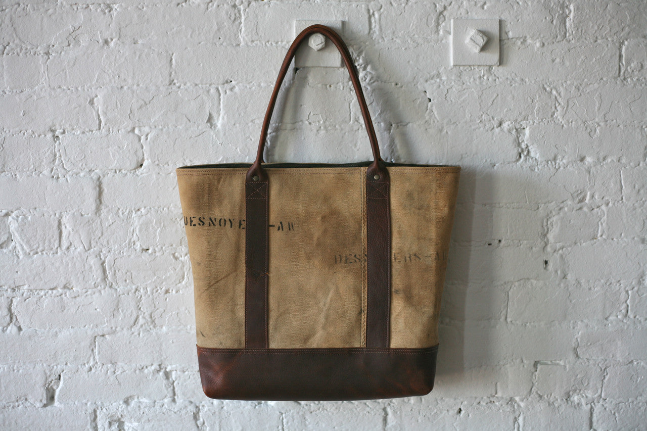 WWII era Canvas & Leather Carryall