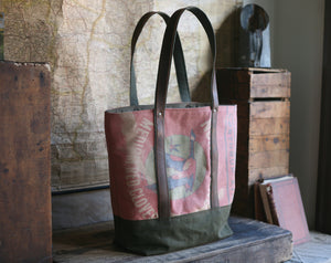 1940's era Feedsack & Canvas Carryall - SOLD