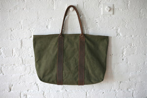 WWII era Canvas & Leather Carryall - SOLD