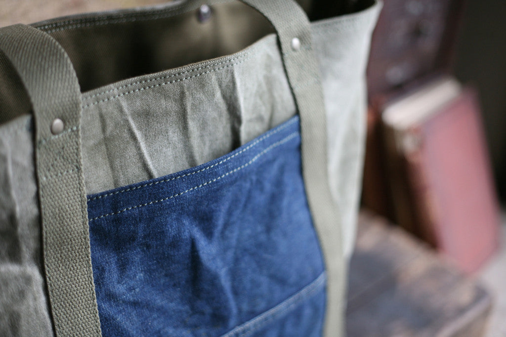 WWII era Canvas and Denim Carryall - SOLD