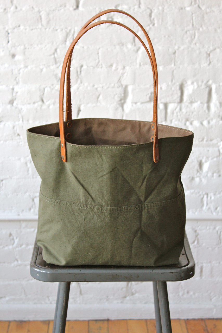 WWII era US Military Canvas Pocket Tote Bag