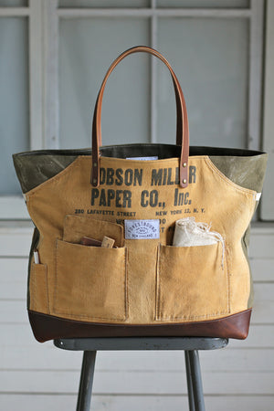 Extra Large WWII era Canvas and Work Apron Carryall