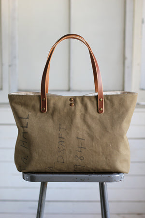 1950's era Military Canvas Tote Bag