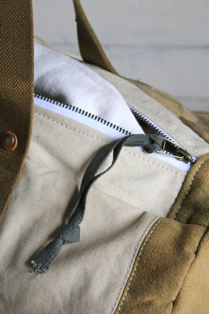 1940's era Canvas & Camo Duffle Bag